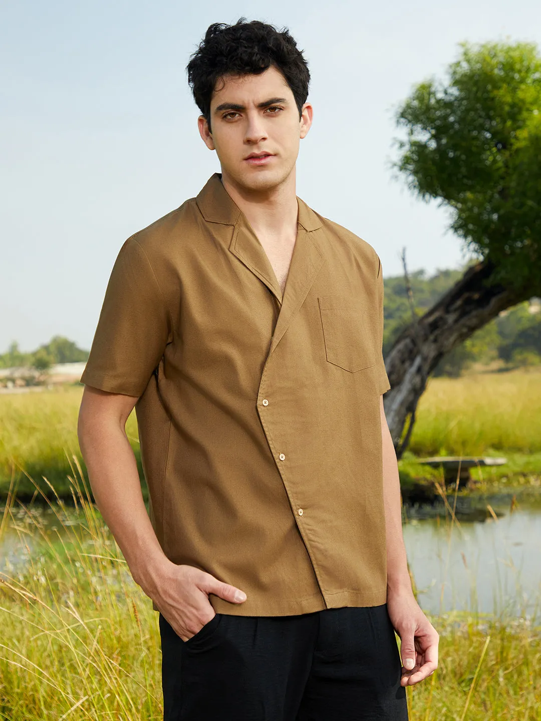 Asymmetrical Cuban Shirt