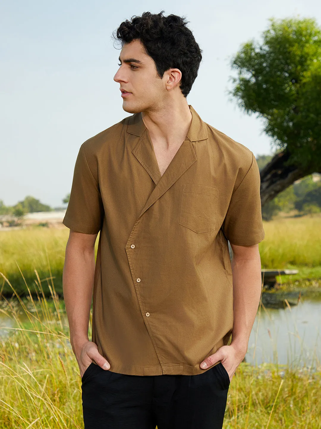 Asymmetrical Cuban Shirt