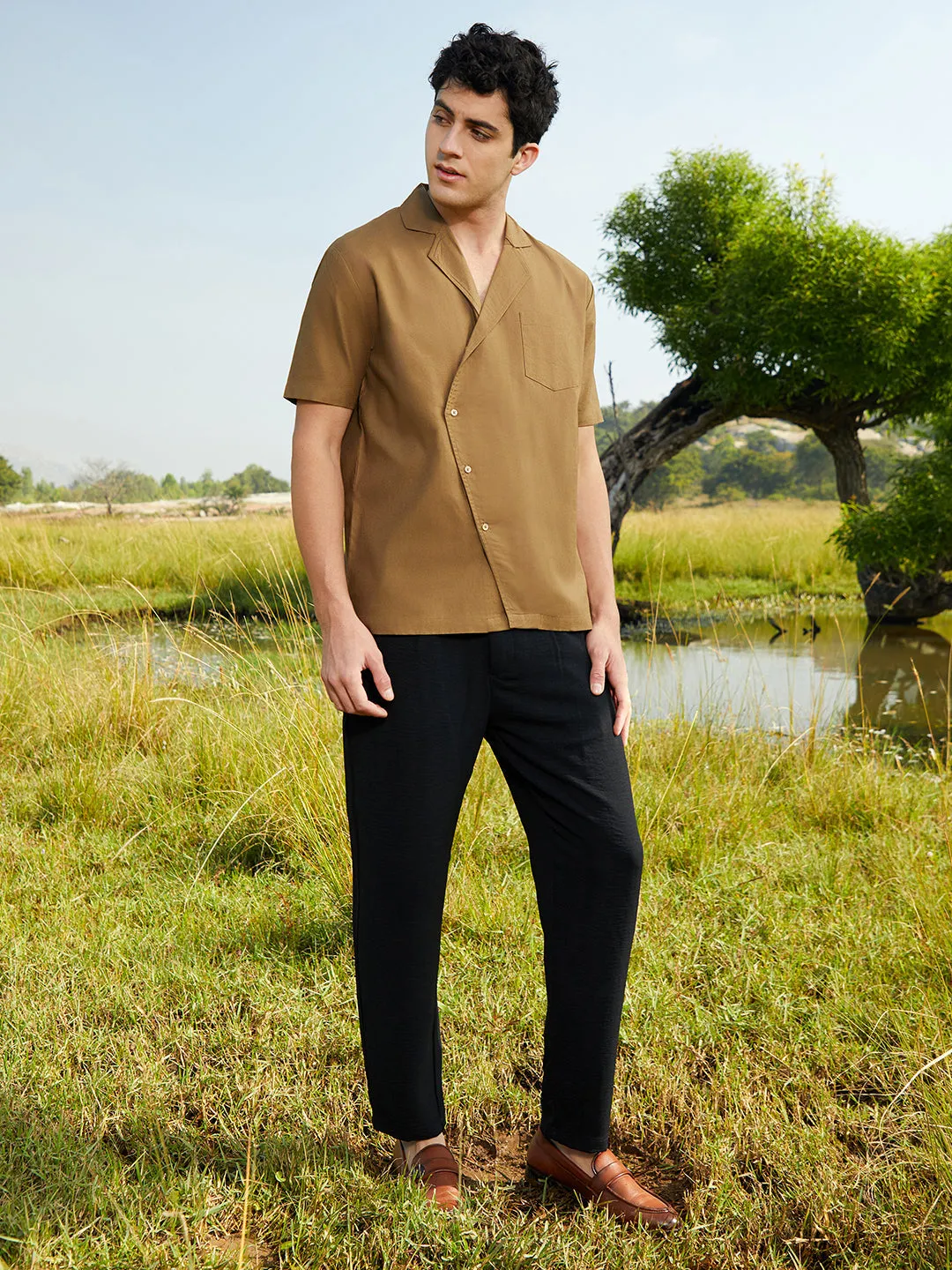 Asymmetrical Cuban Shirt