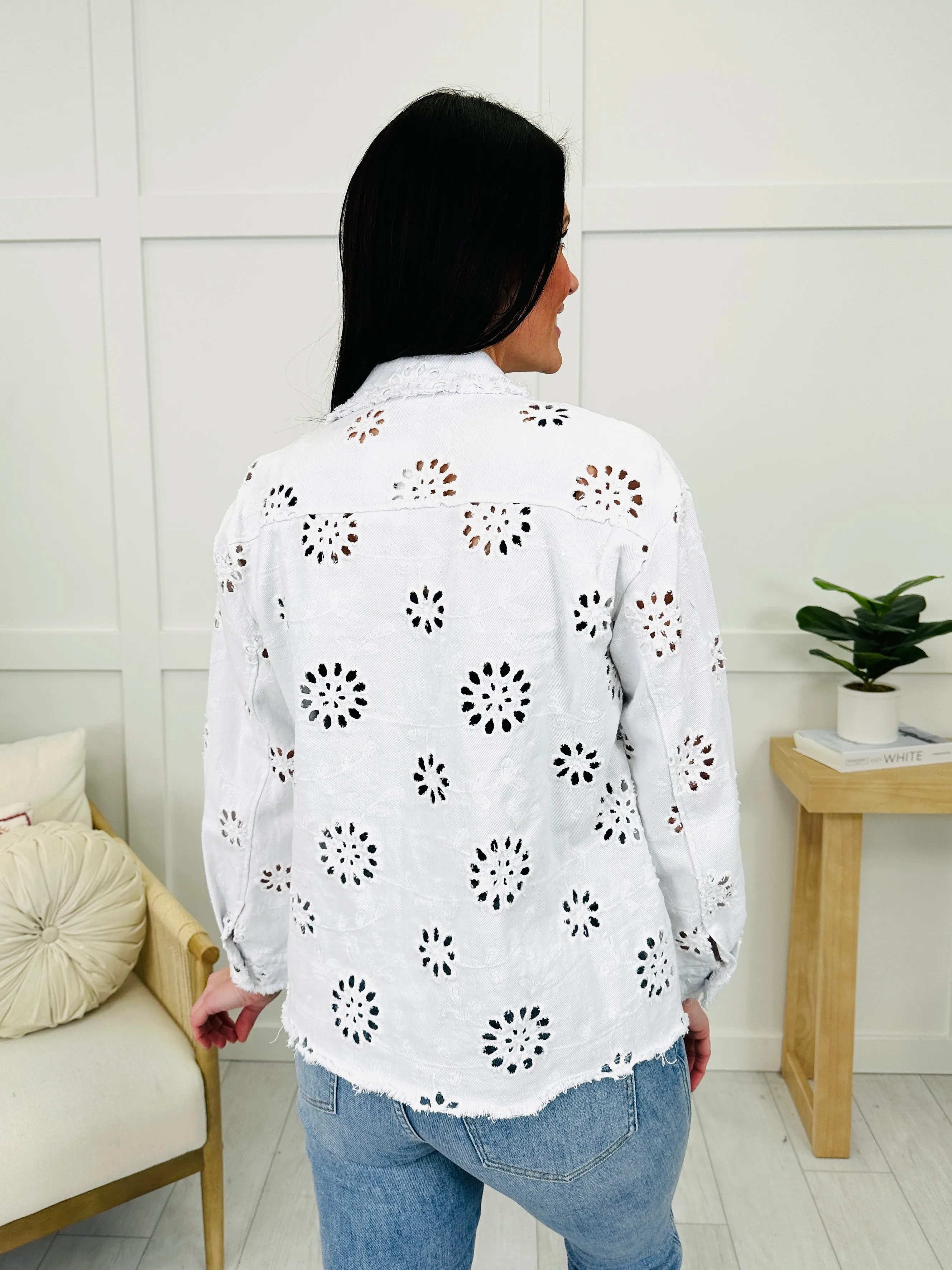 Boldly Blossomed Jacket In Off White