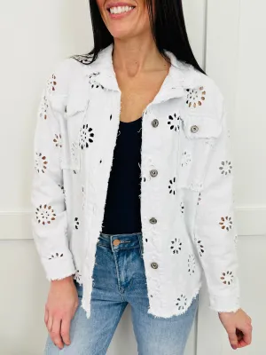 Boldly Blossomed Jacket In Off White