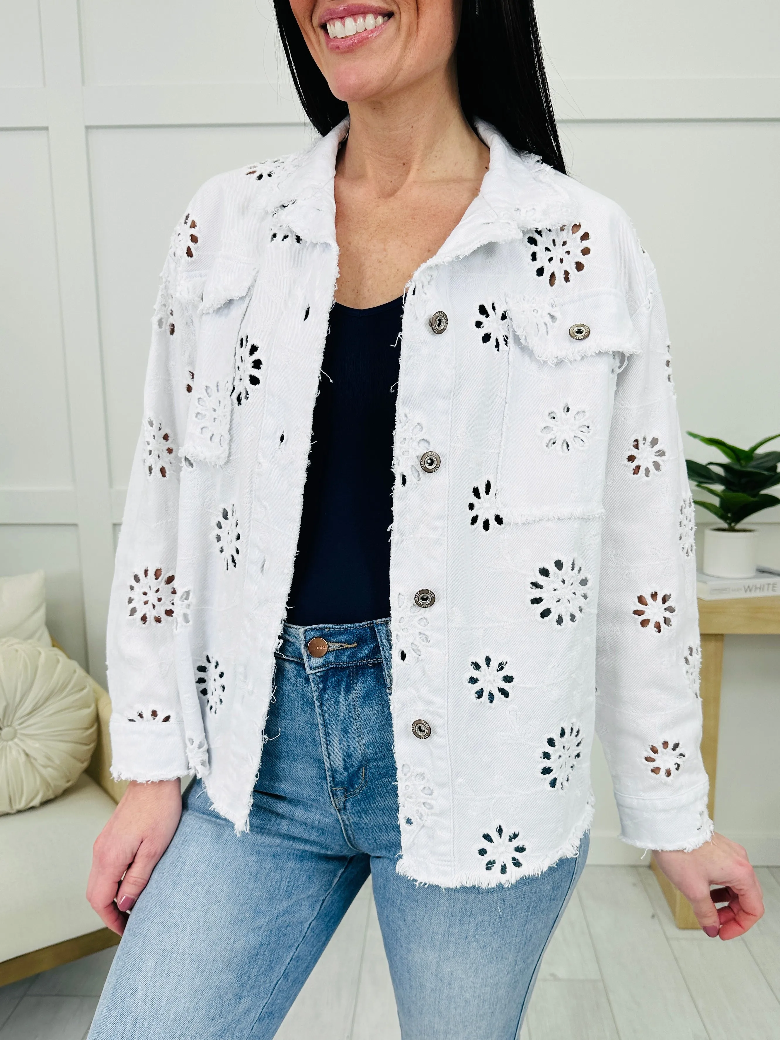 Boldly Blossomed Jacket In Off White