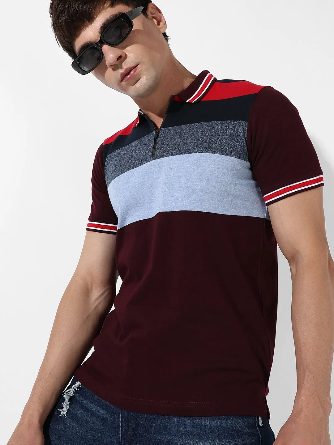 Colourblocked Polo T-Shirt