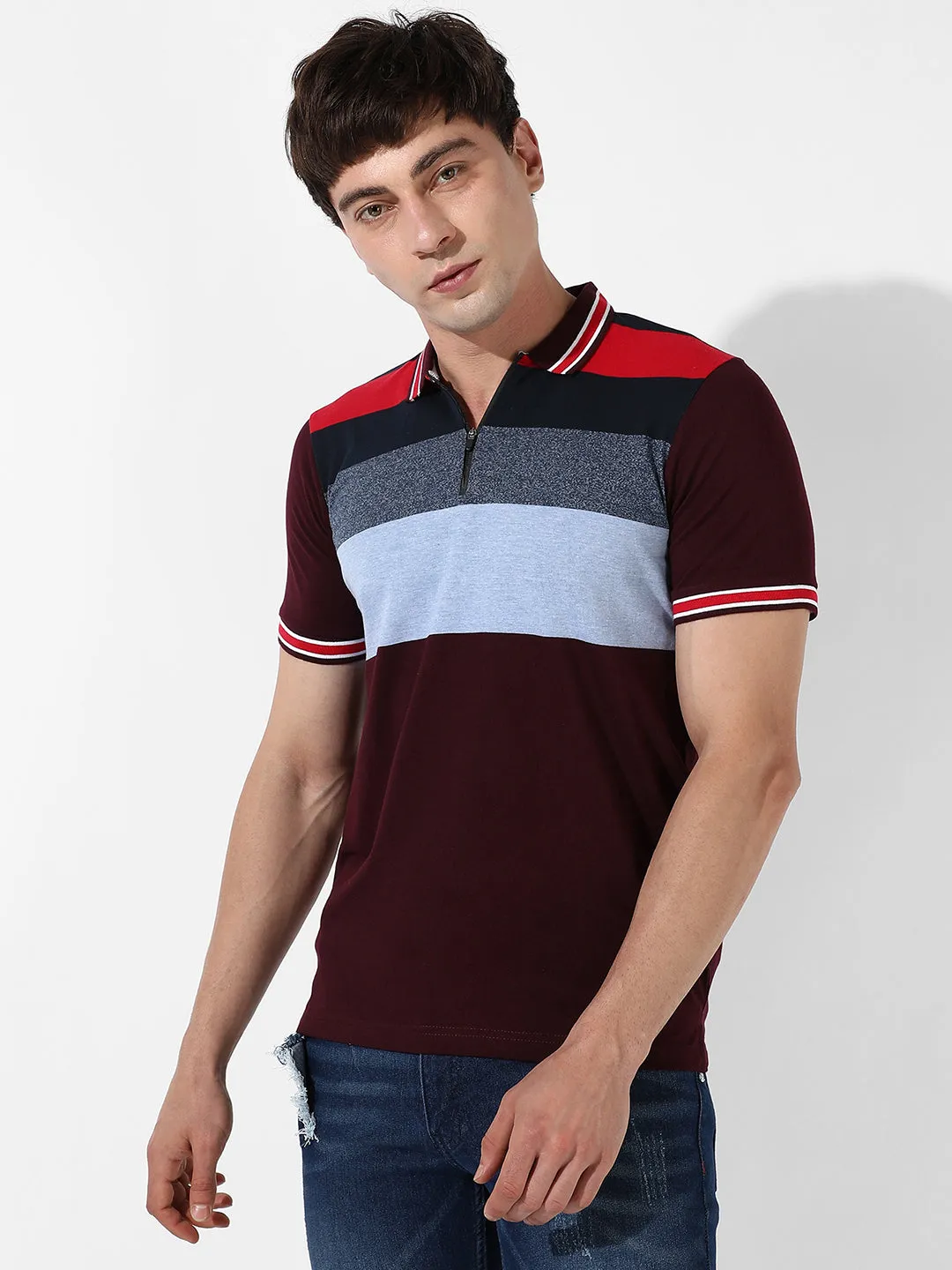 Colourblocked Polo T-Shirt