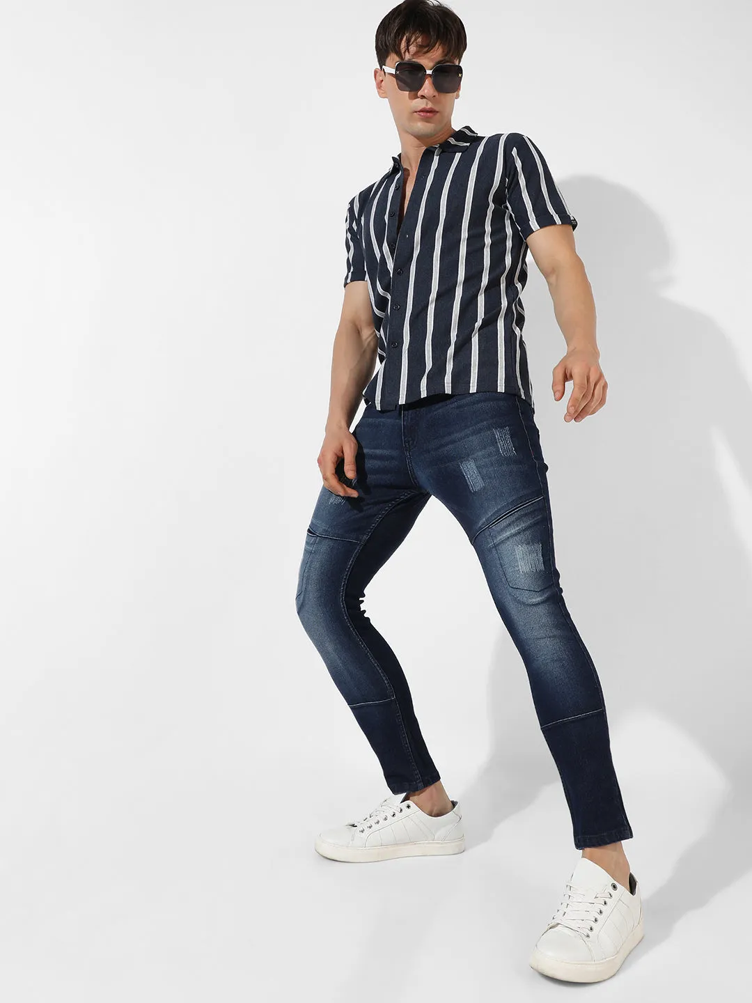 Contrast Halo Striped Shirt