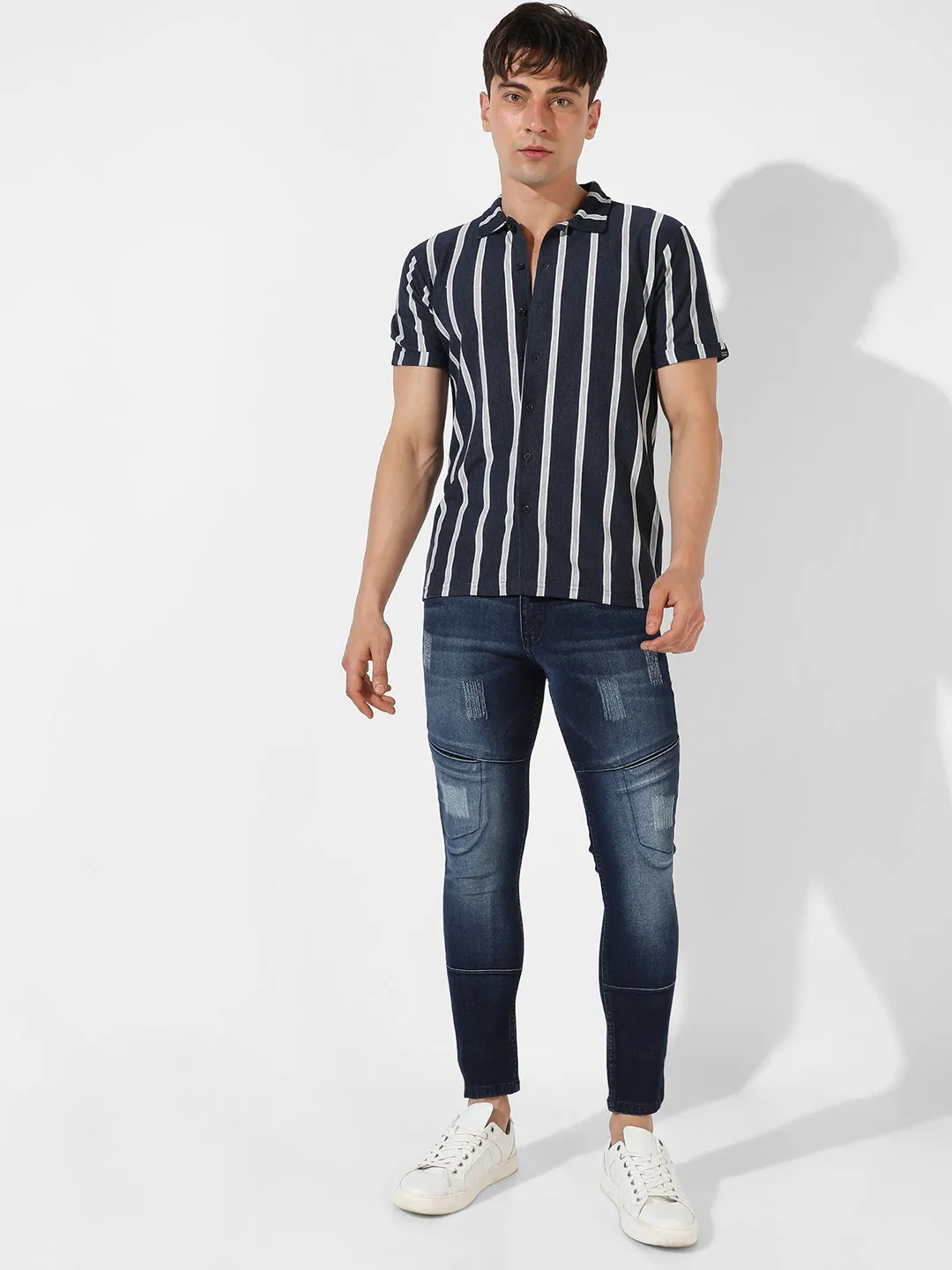 Contrast Halo Striped Shirt