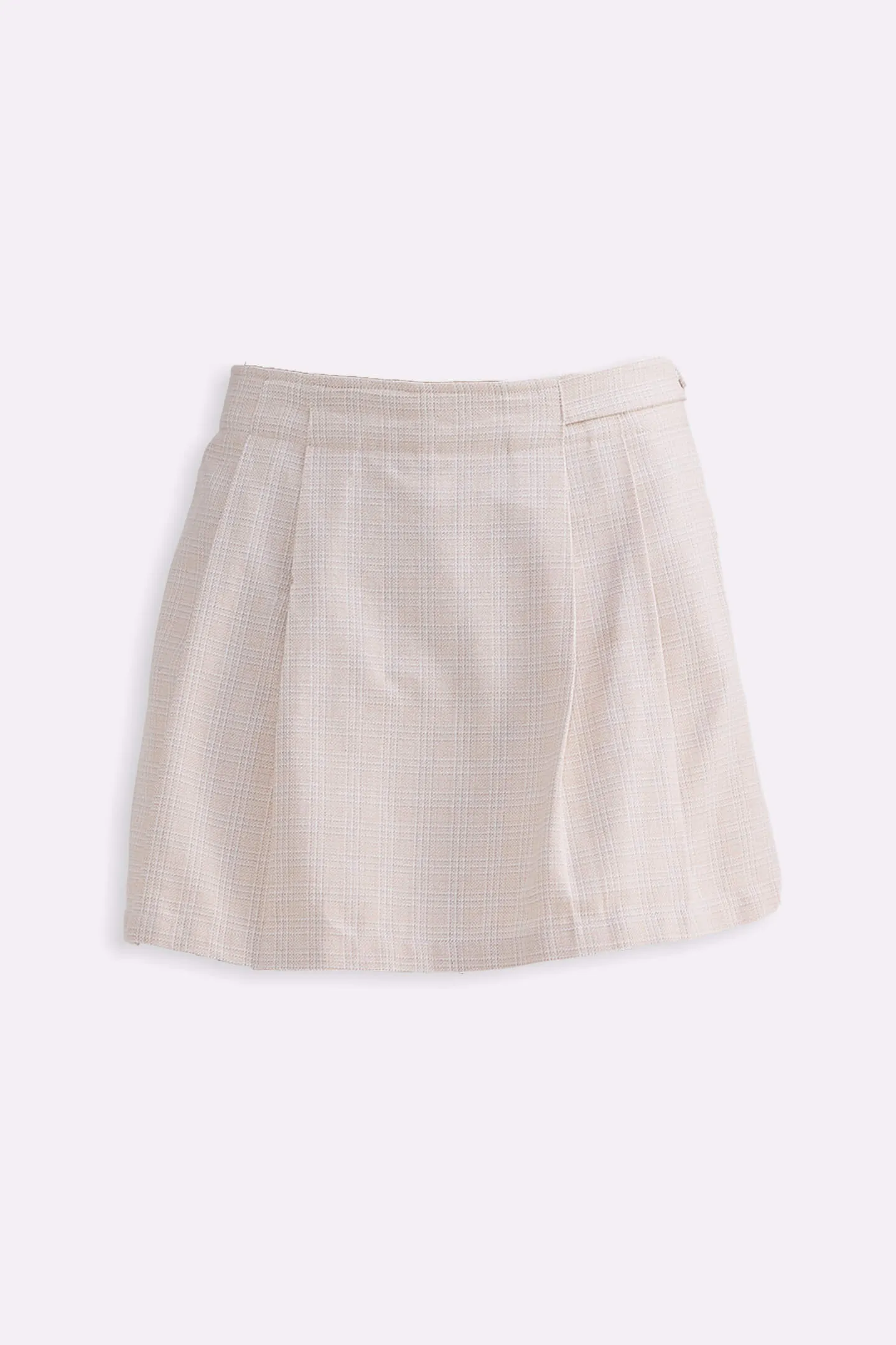 Cotton Tweed Skort in Cream