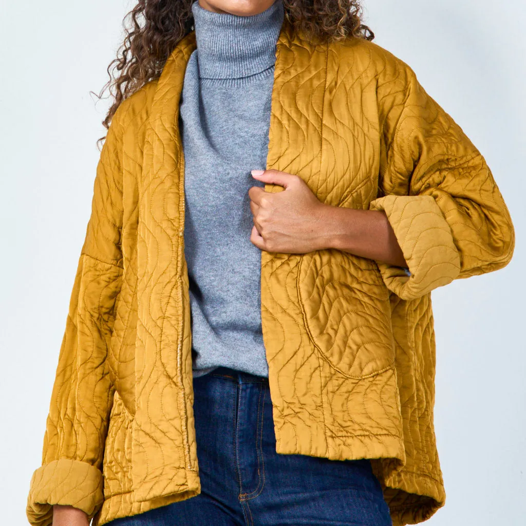 Cozy quilted jacket with rolled cuffs wholesale