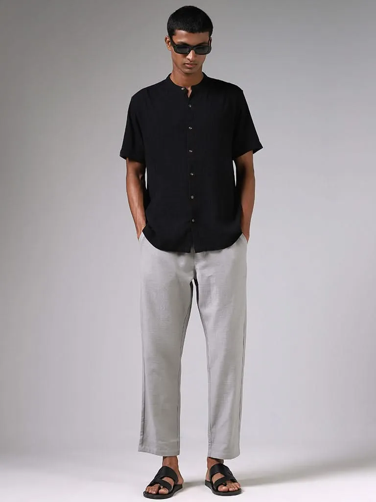 ETA Black Cotton Resort-Fit Shirt