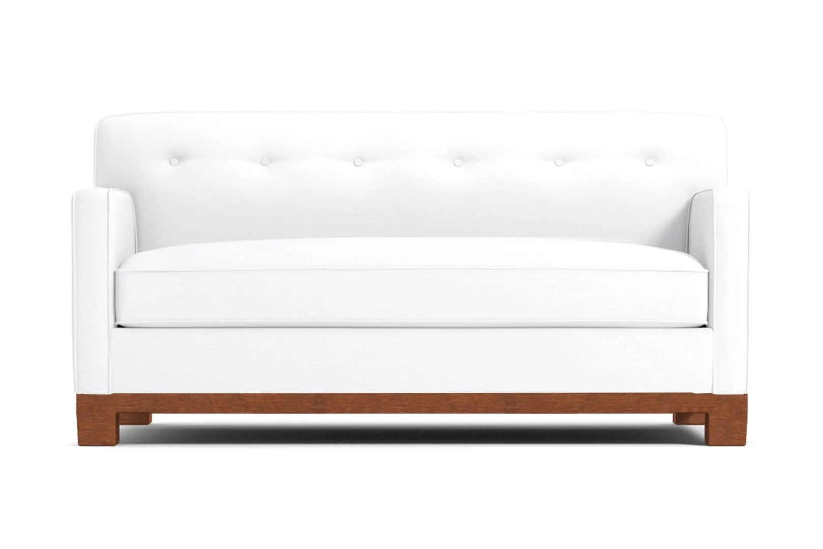 Harrison Ave Twin Size Sleeper Sofa Bed :: Leg Finish: Pecan / Sleeper Option: Memory Foam Mattress