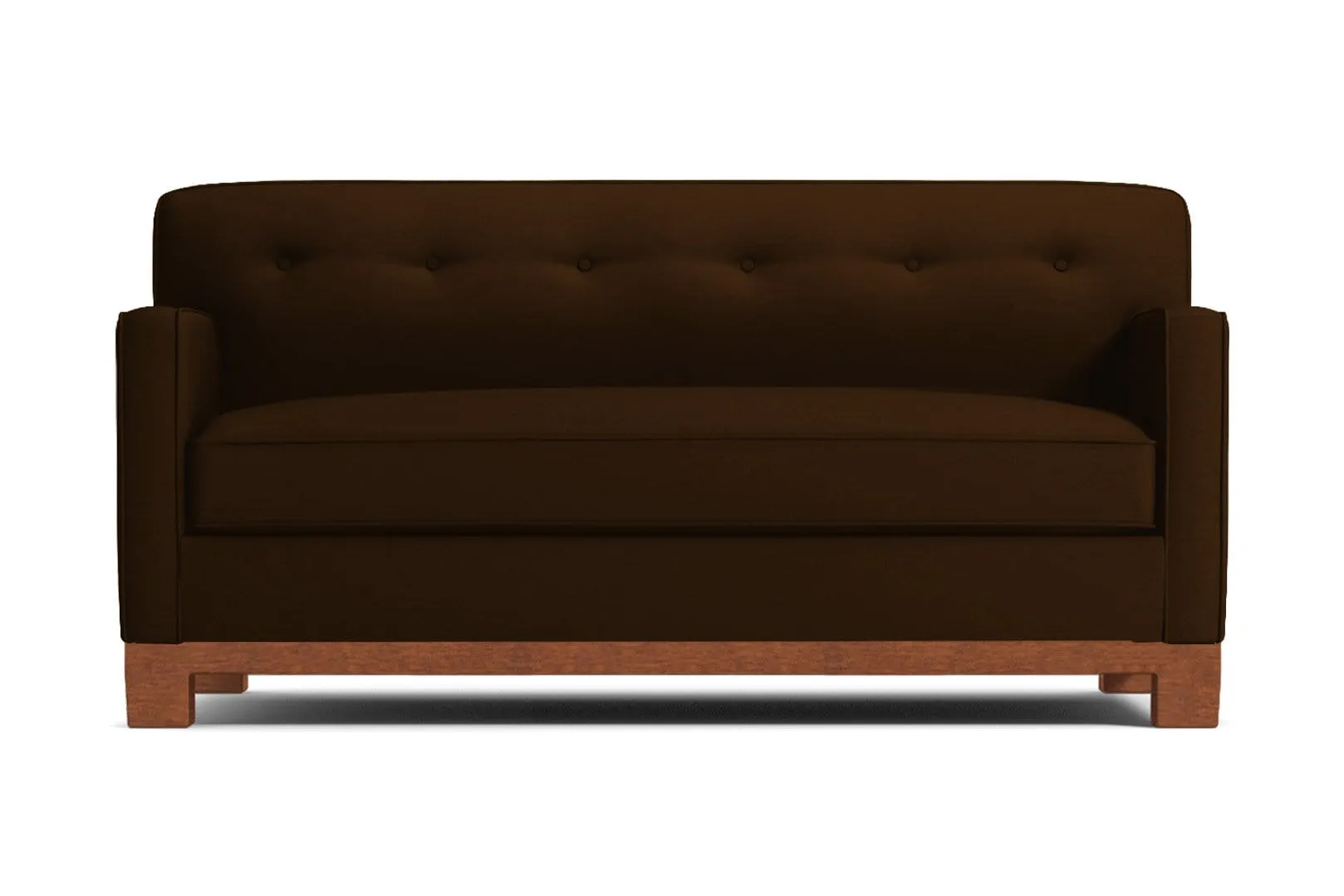 Harrison Ave Twin Size Sleeper Sofa Bed :: Leg Finish: Pecan / Sleeper Option: Memory Foam Mattress