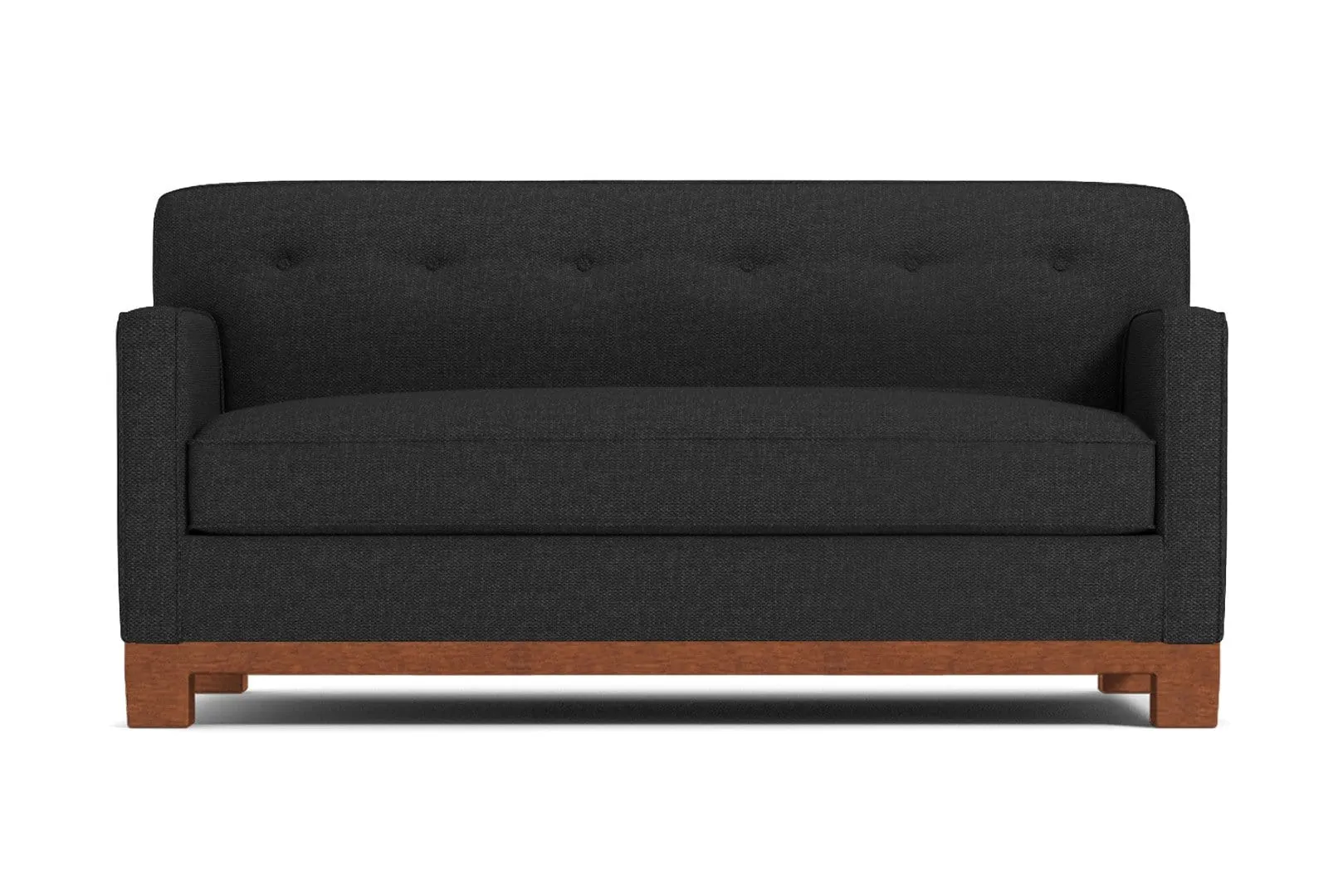 Harrison Ave Twin Size Sleeper Sofa Bed :: Leg Finish: Pecan / Sleeper Option: Memory Foam Mattress