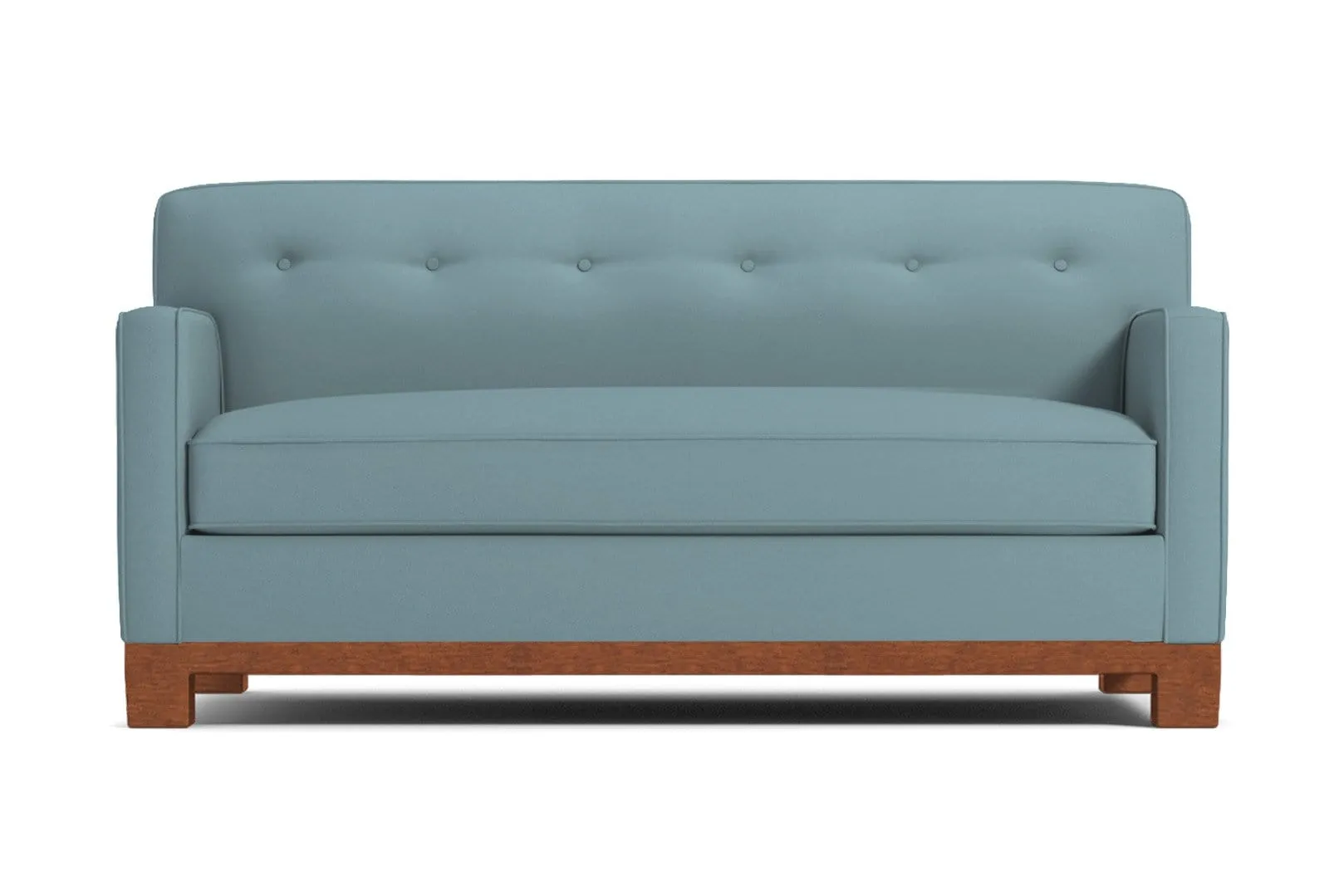 Harrison Ave Twin Size Sleeper Sofa Bed :: Leg Finish: Pecan / Sleeper Option: Memory Foam Mattress