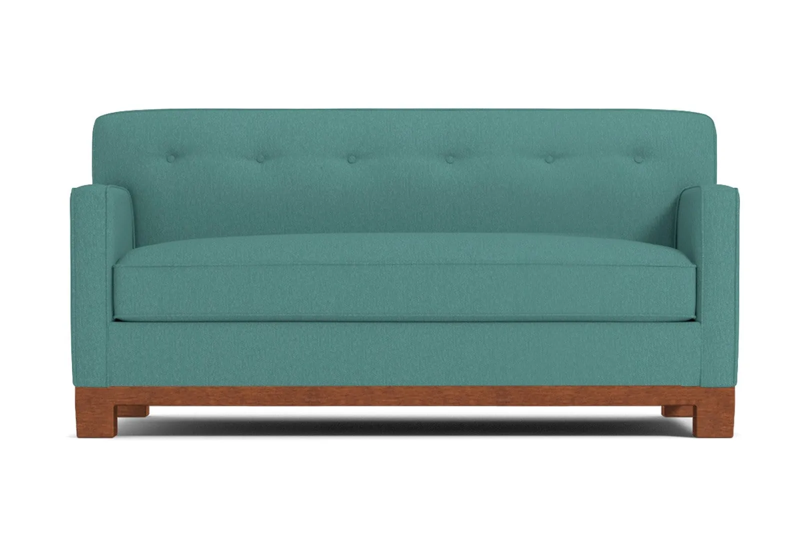 Harrison Ave Twin Size Sleeper Sofa Bed :: Leg Finish: Pecan / Sleeper Option: Memory Foam Mattress