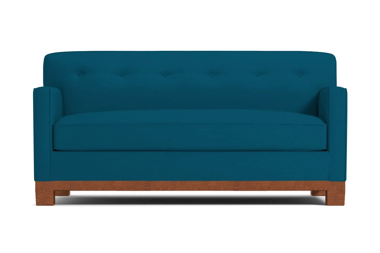 Harrison Ave Twin Size Sleeper Sofa Bed :: Leg Finish: Pecan / Sleeper Option: Memory Foam Mattress