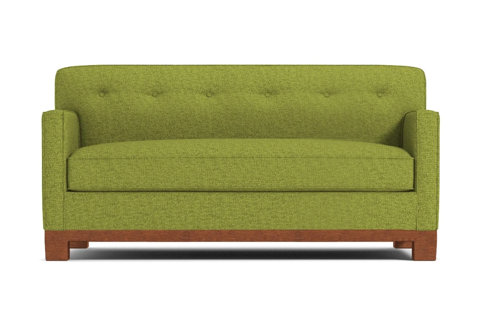 Harrison Ave Twin Size Sleeper Sofa Bed :: Leg Finish: Pecan / Sleeper Option: Memory Foam Mattress