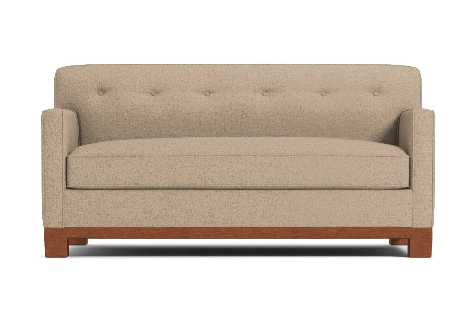 Harrison Ave Twin Size Sleeper Sofa Bed :: Leg Finish: Pecan / Sleeper Option: Memory Foam Mattress