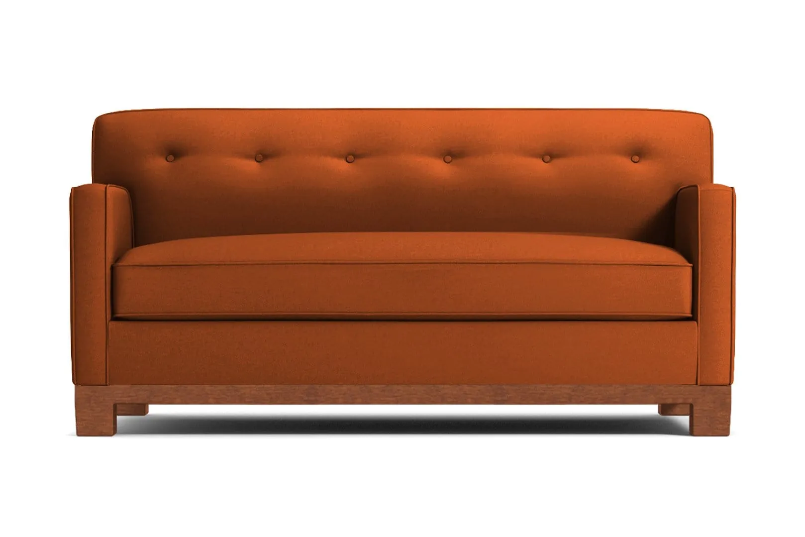 Harrison Ave Twin Size Sleeper Sofa Bed :: Leg Finish: Pecan / Sleeper Option: Memory Foam Mattress