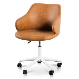 Hester Office Chair - Tan with White Base