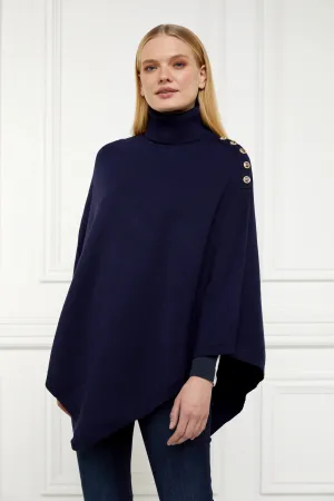 Holland Cooper Roll Neck Cape in Ink Navy