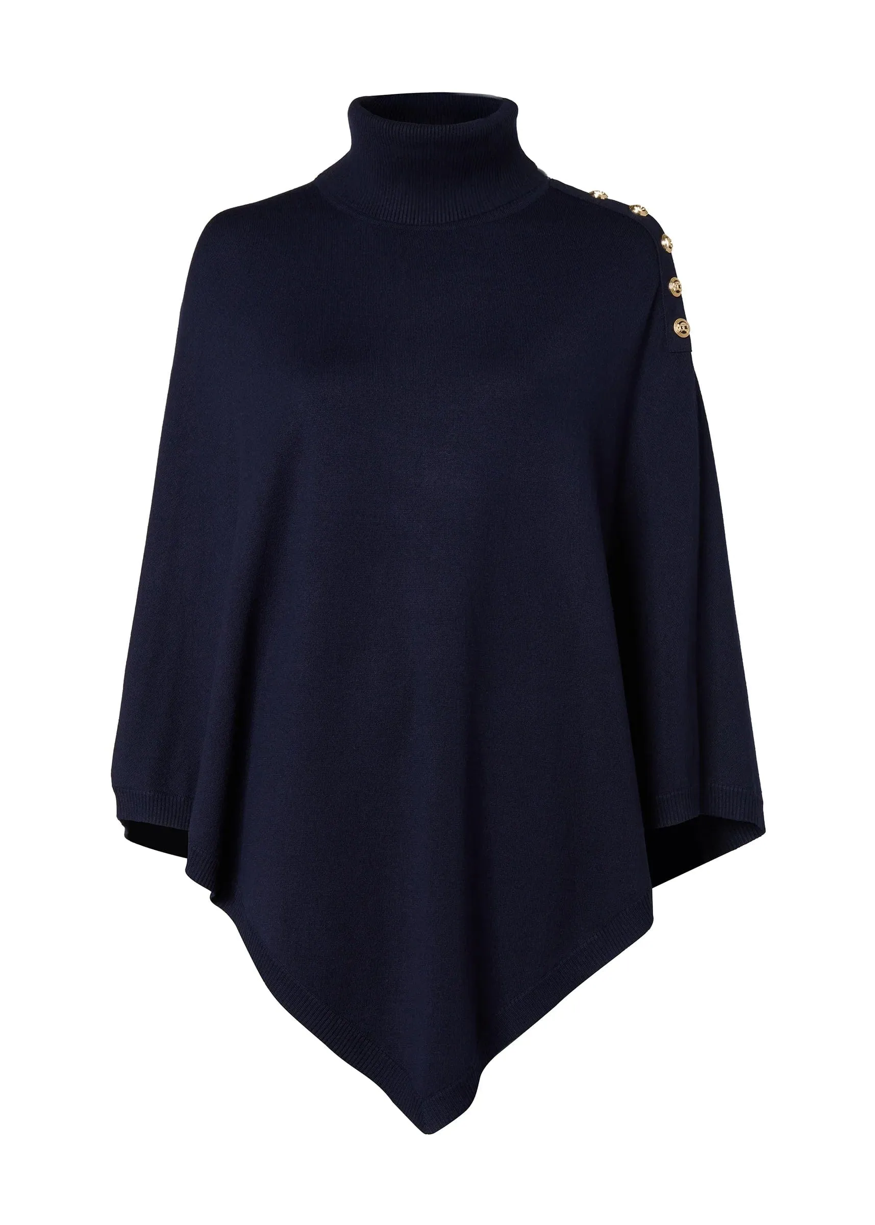 Holland Cooper Roll Neck Cape in Ink Navy