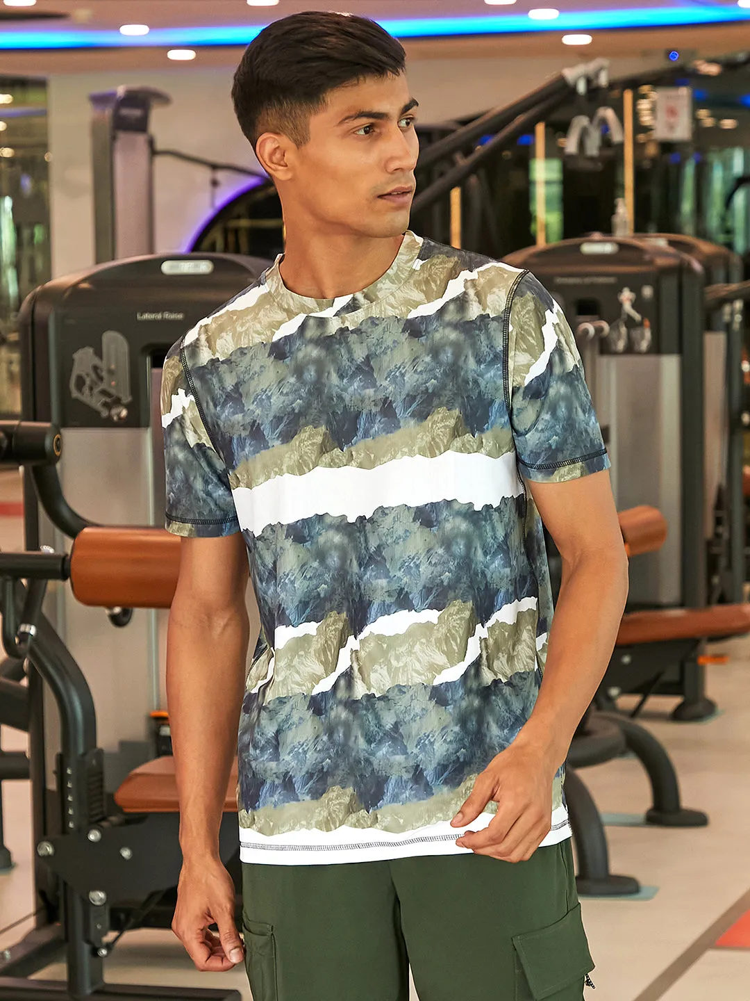 Horizontal Abstract Activewear T-Shirt