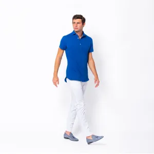 Knit Polo in Cobalt