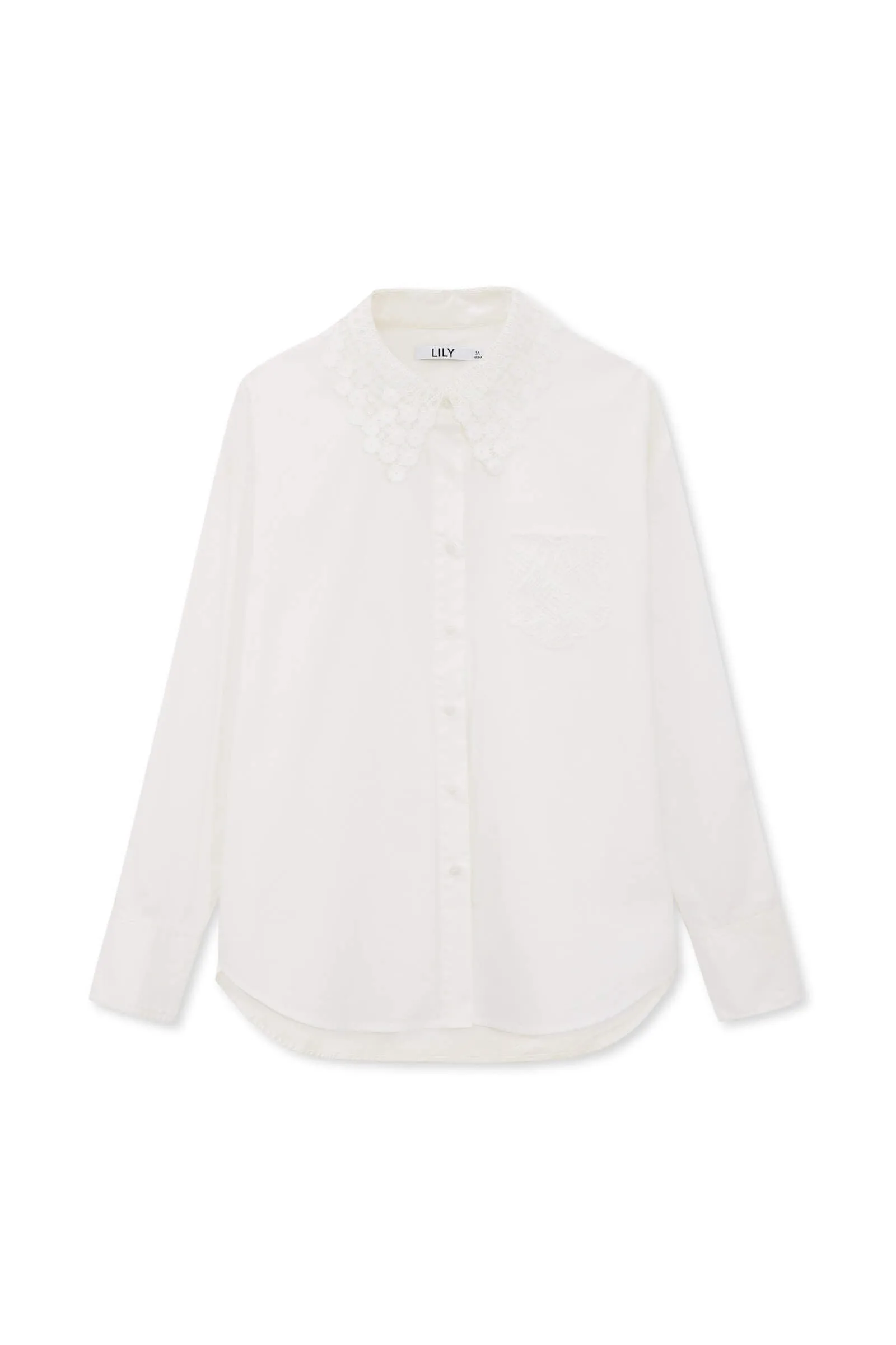 LILY French Lace Collar White Shirt