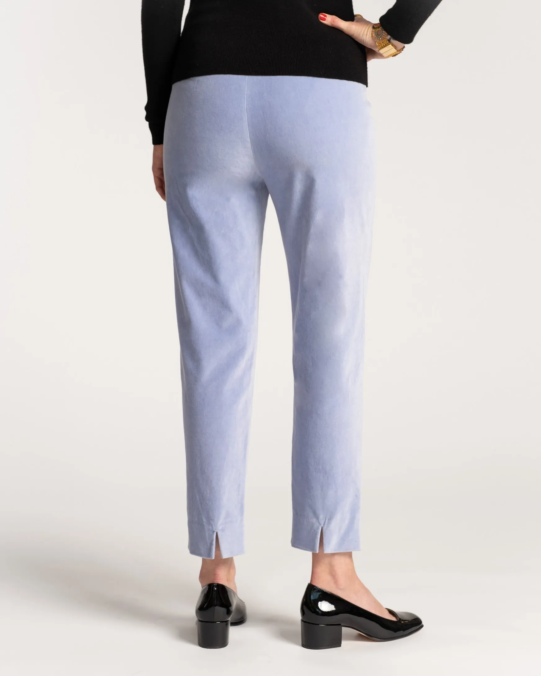 Lucy Pant Stretch Velvet Light Blue