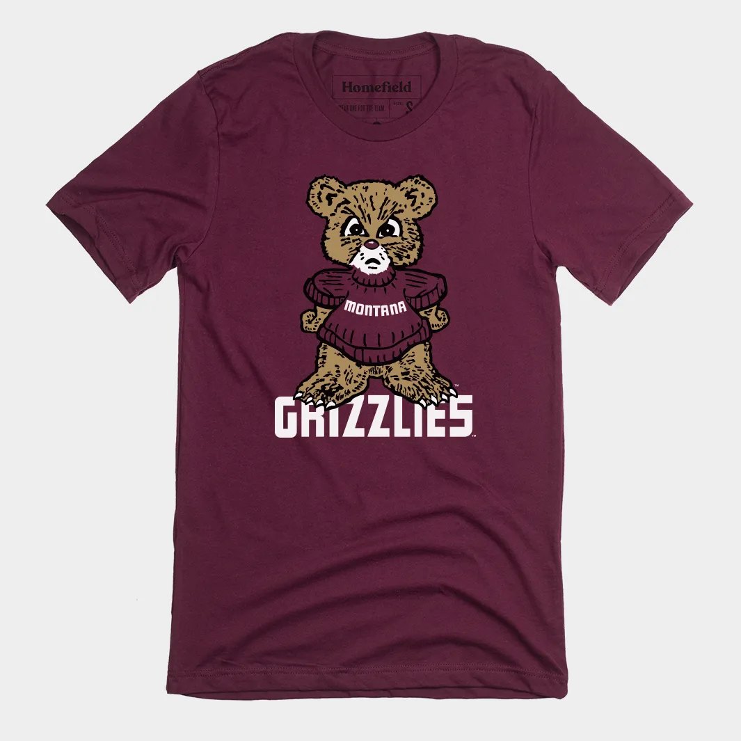 Maroon Retro Grizzlies Tee