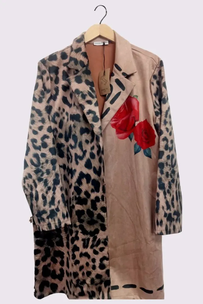 Multi Pattern Oversized Long Coat