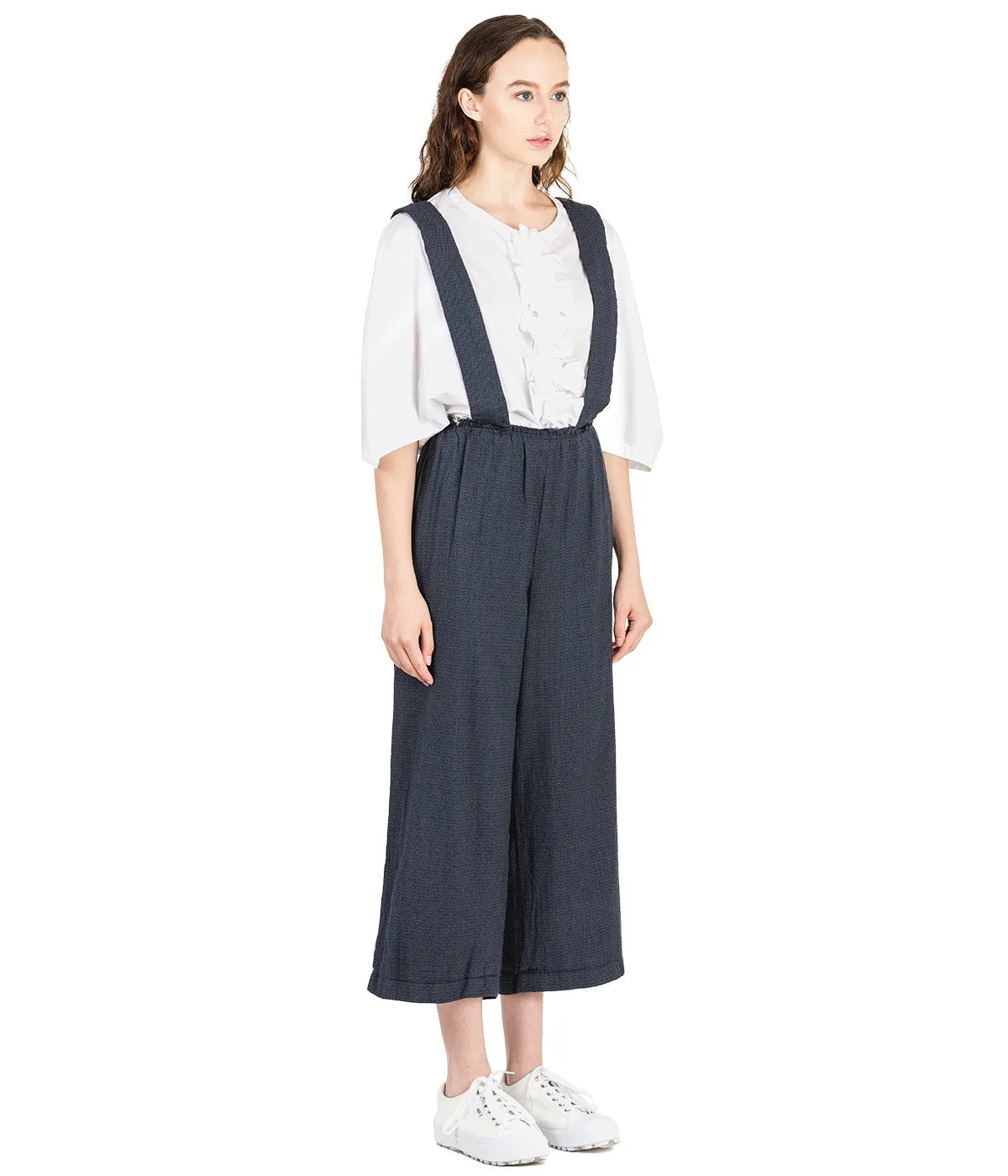 Navy Pinafore Suspender Pants