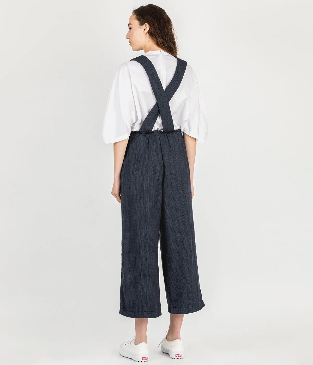 Navy Pinafore Suspender Pants