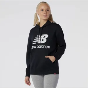 New Balance Essentials Stacked Logo Women Lifestyle Hoody Black