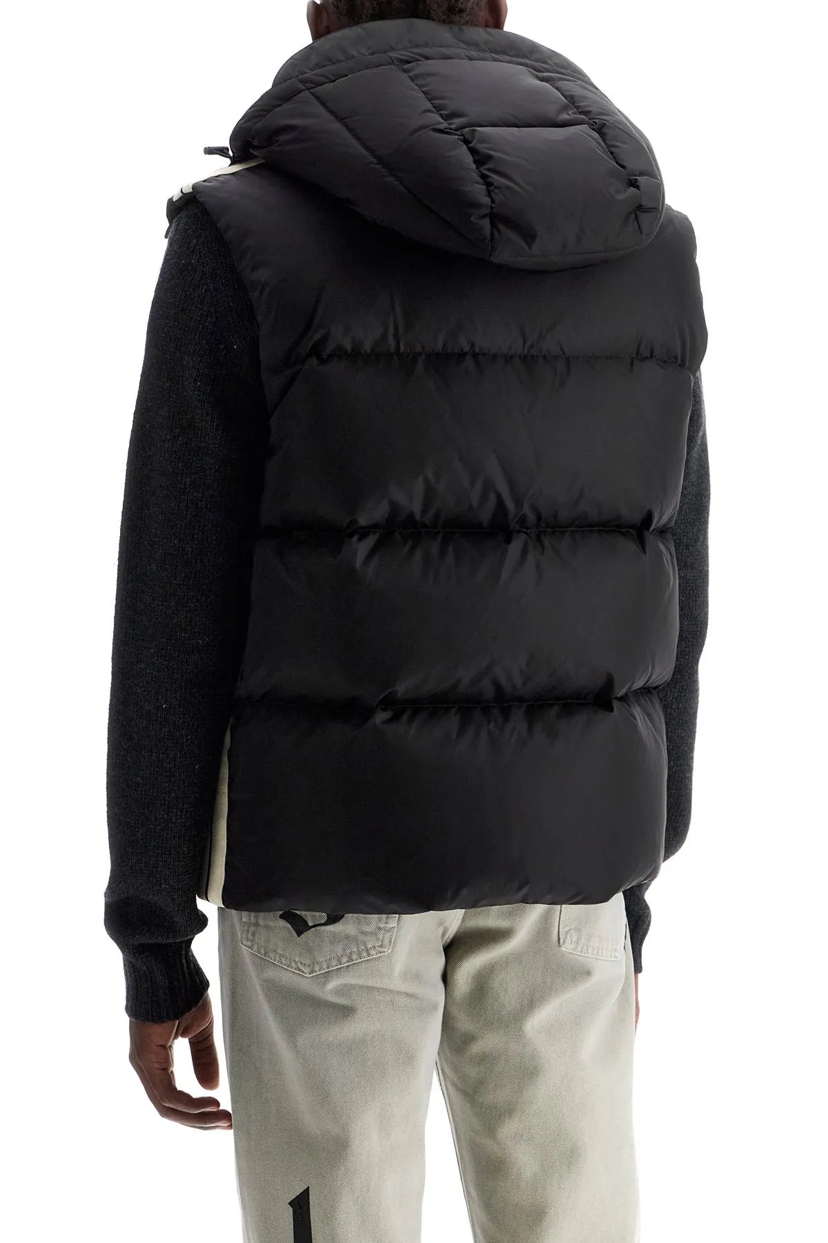 PALM ANGELS sleeveless down jacket with contrasting