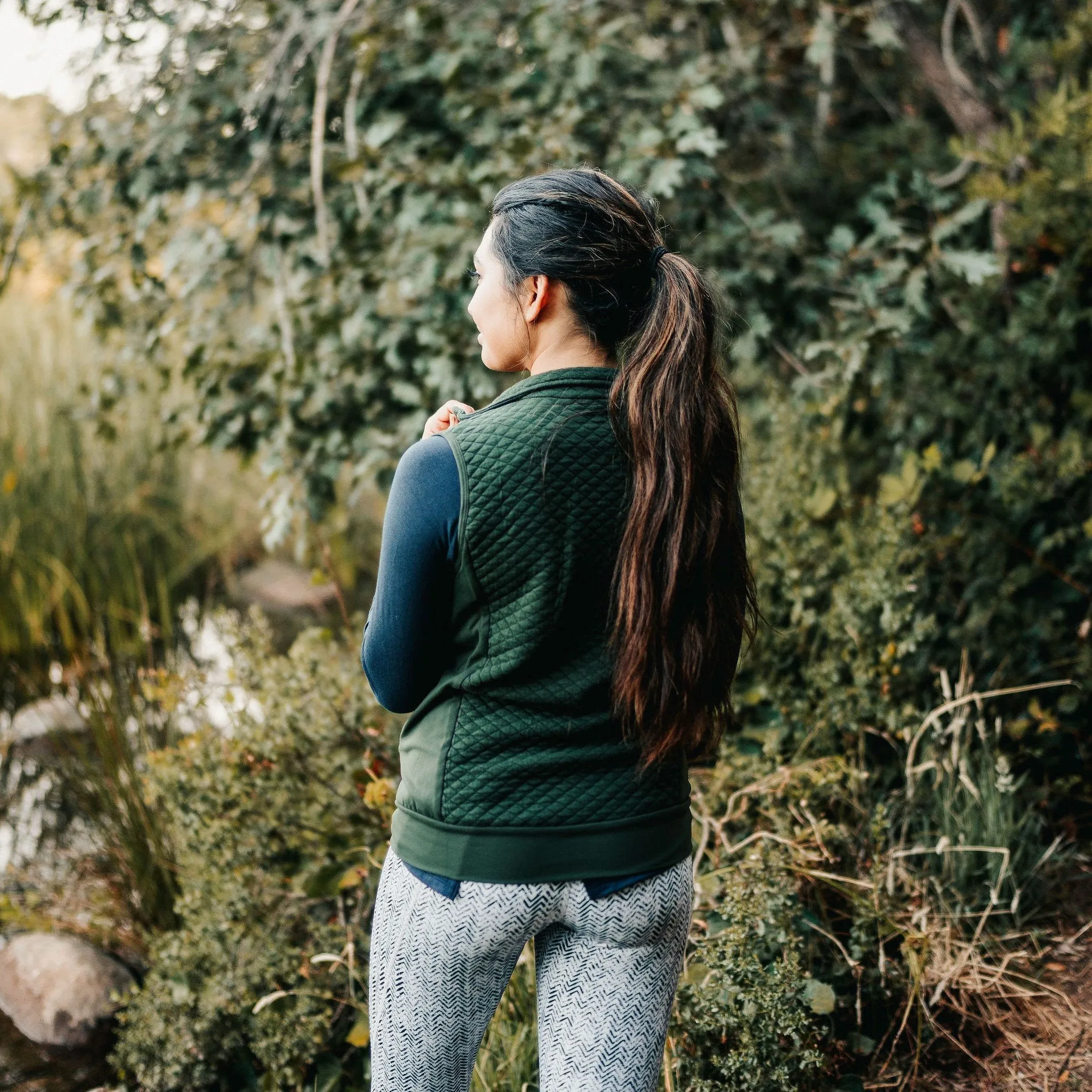 Quilted Vest - Evergreen