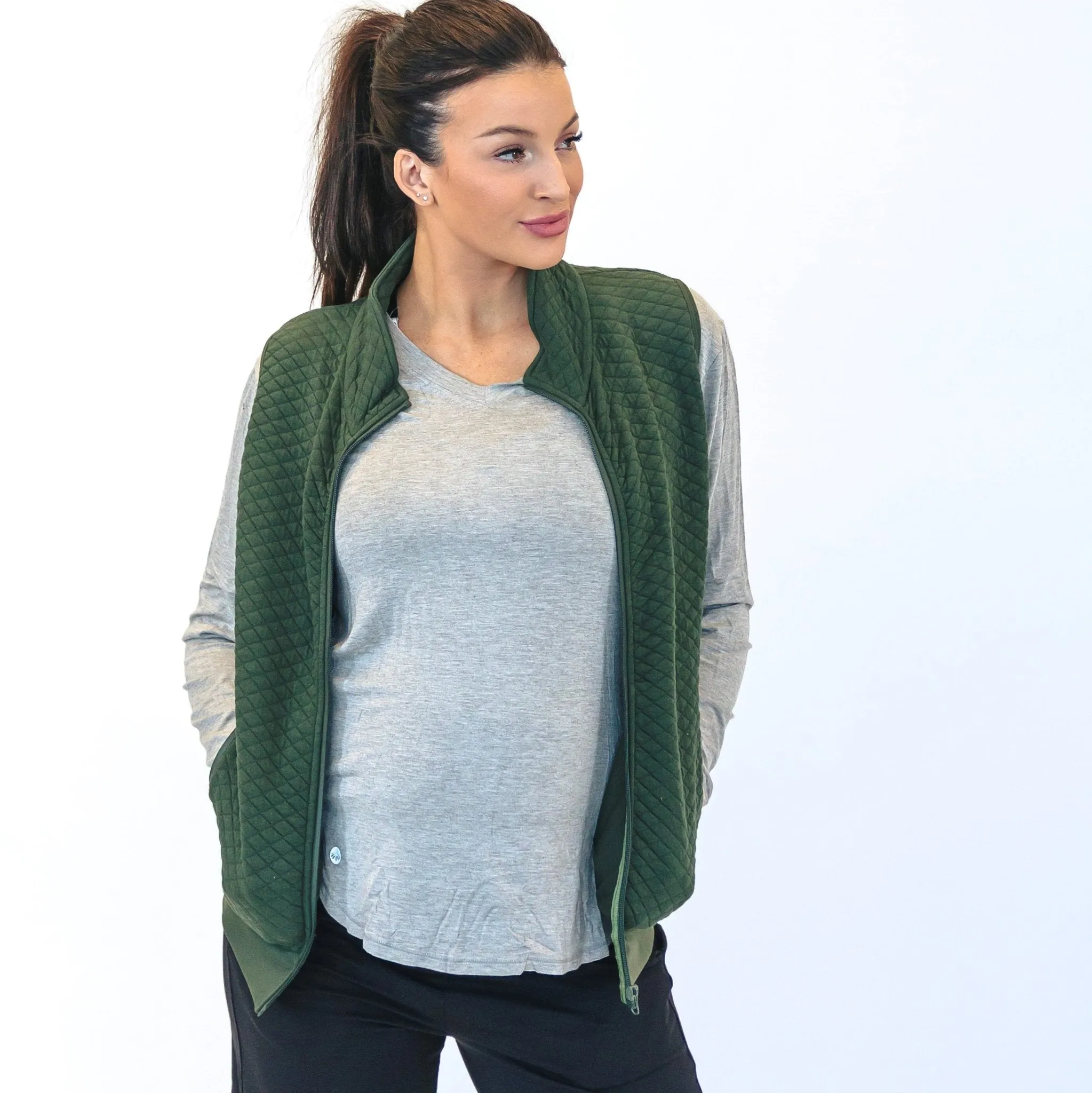 Quilted Vest - Evergreen