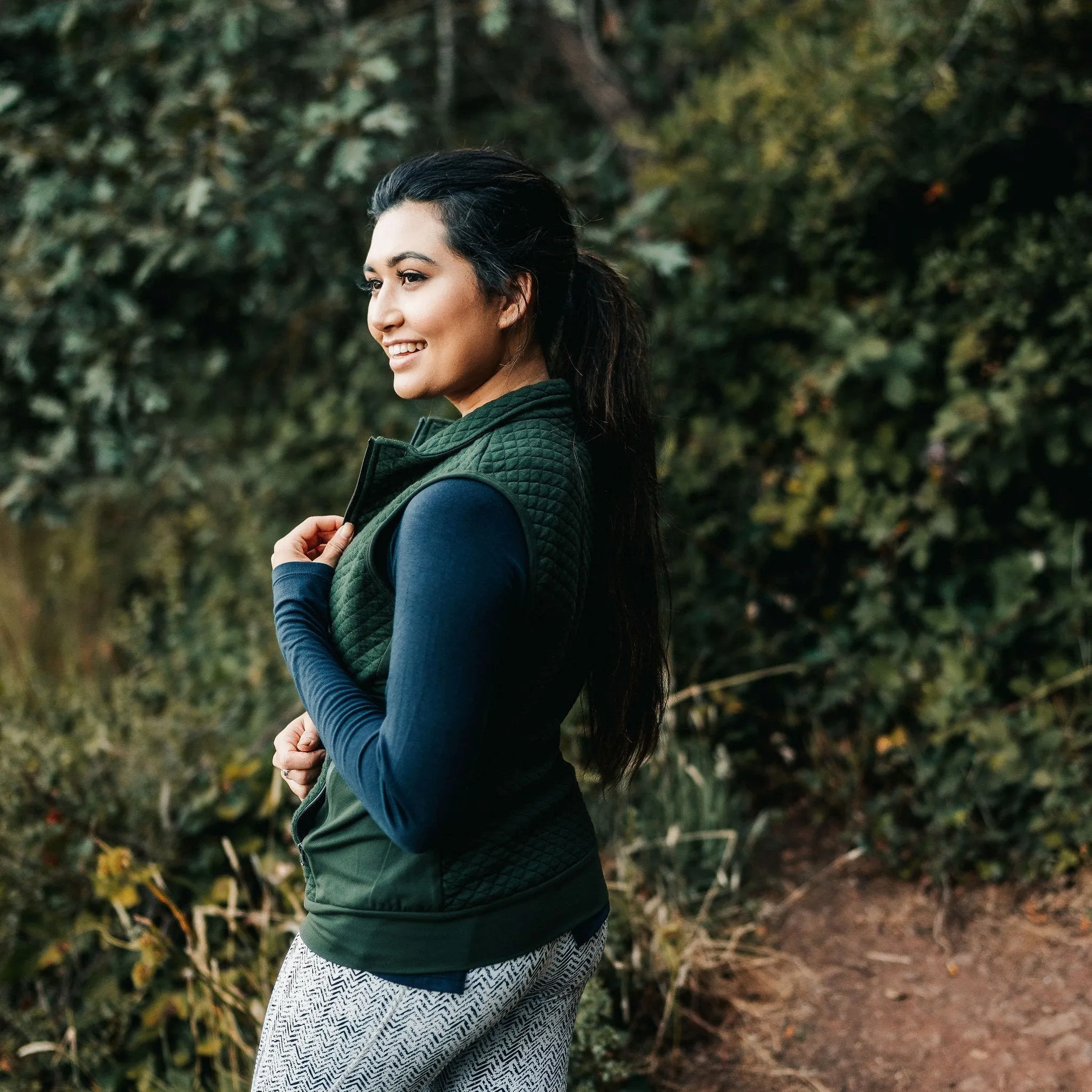 Quilted Vest - Evergreen