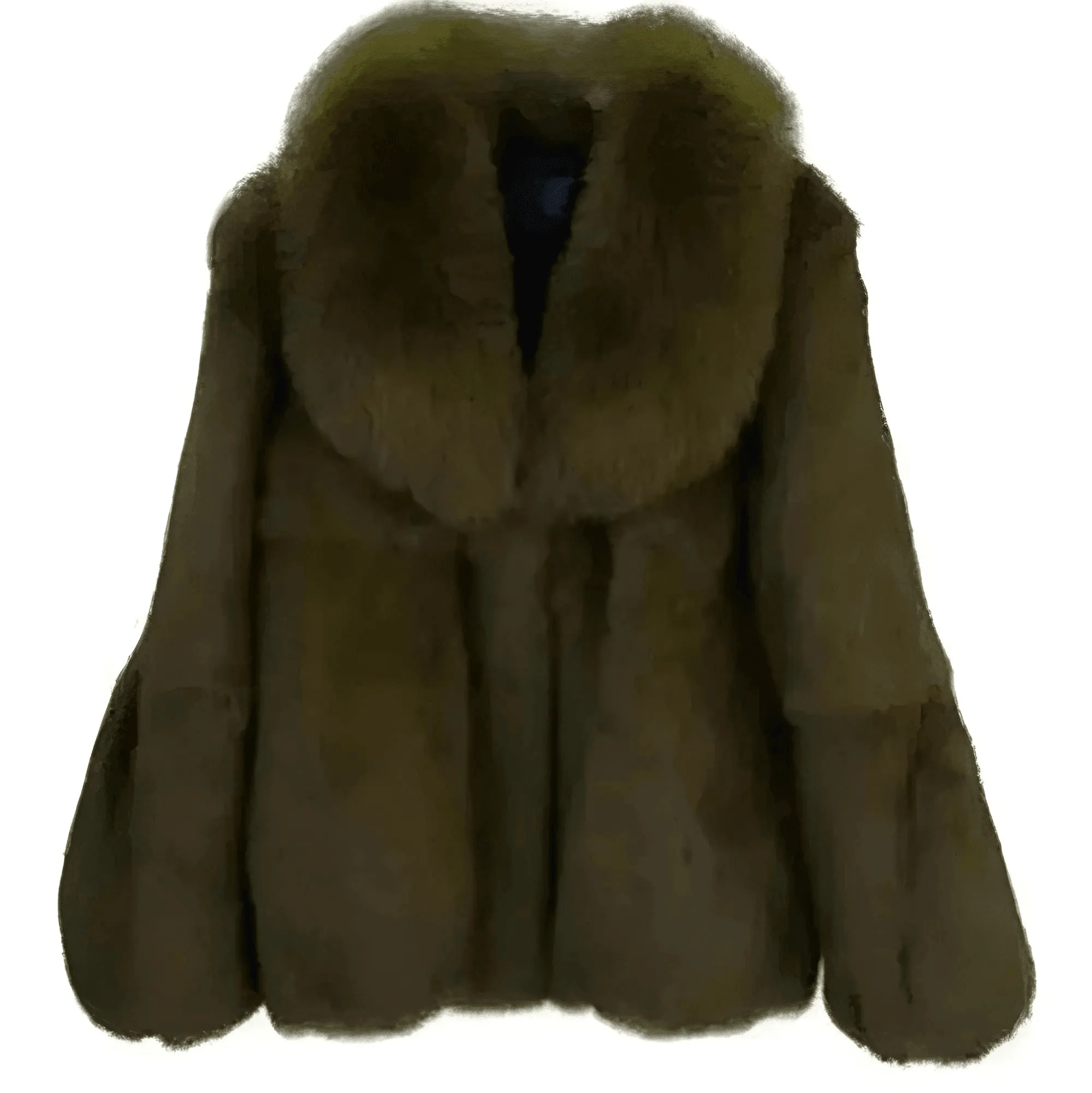 Real Rex Rabbit Fur Coat With Fox Fur Collar Women's Rabbit Fur Short Jacket Thick Warm New Fashion