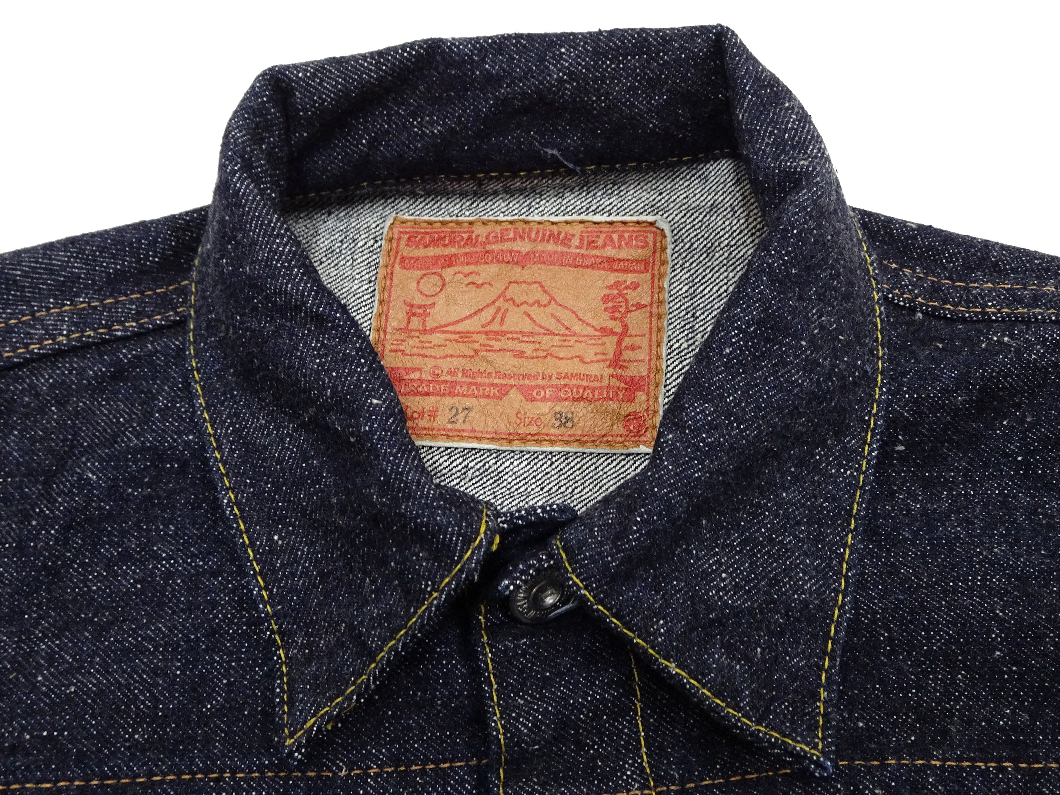 Samurai Jeans Denim Jacket Men's 15 Oz. Indigo Denim Jean Jacket S5512PX15OZ One-Wash