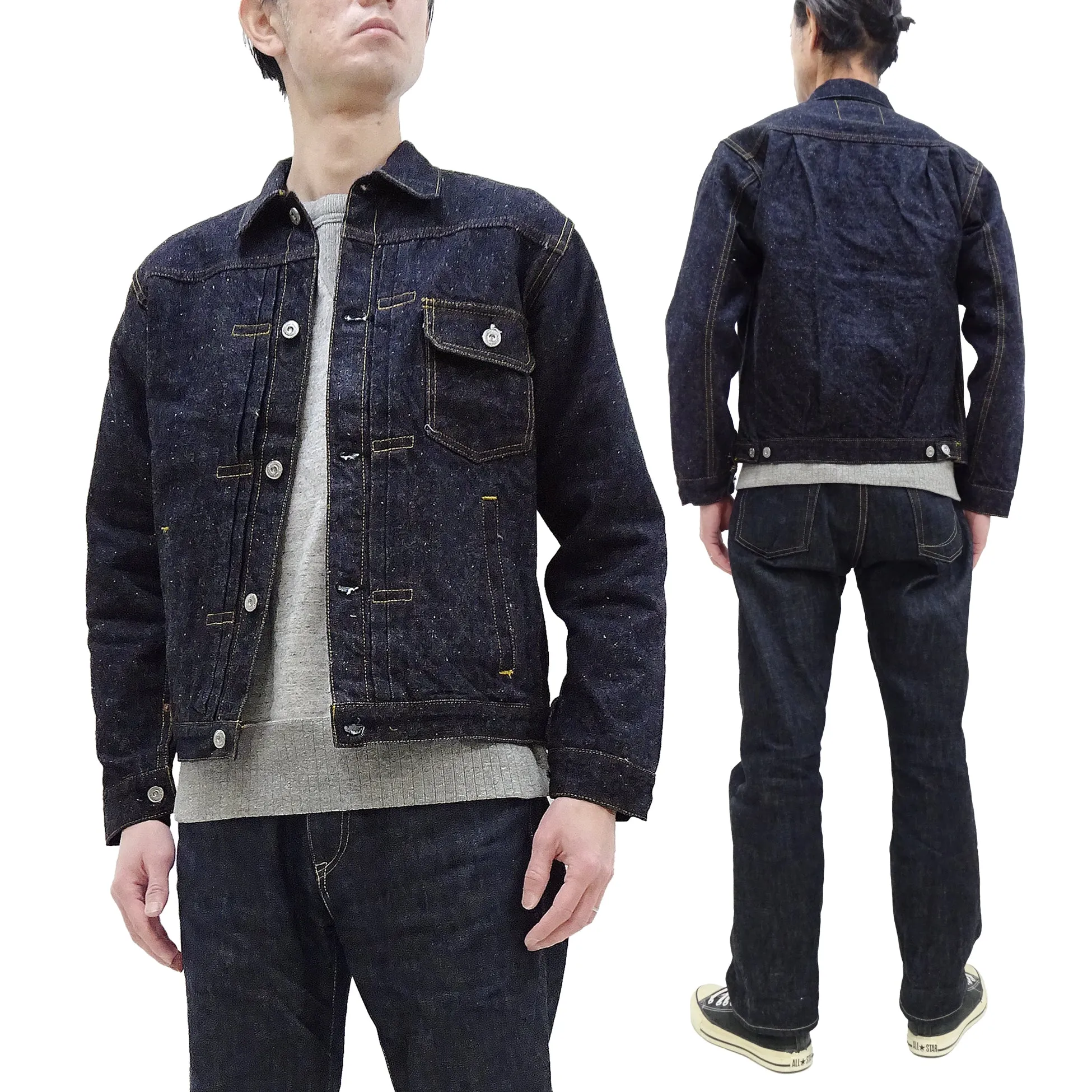 Samurai Jeans Denim Jacket Men's 15 Oz. Indigo Denim Jean Jacket S5512PX15OZ One-Wash