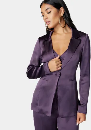 Satin One Button Tailored Jacket