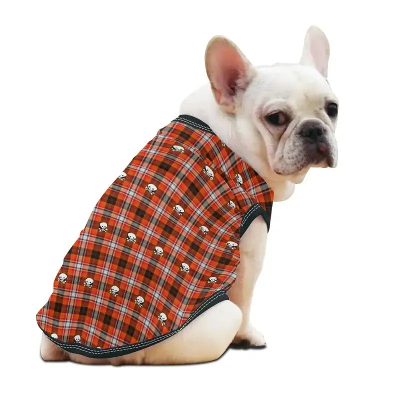 Skull Plaid Pet Jackets for Stylish Dogs and Cats