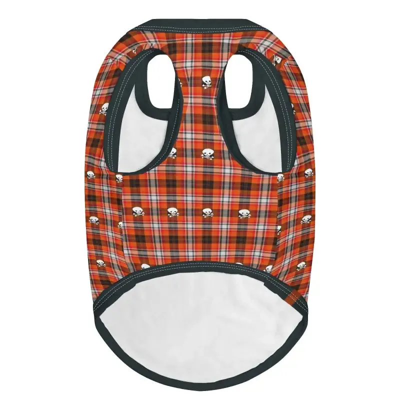 Skull Plaid Pet Jackets for Stylish Dogs and Cats