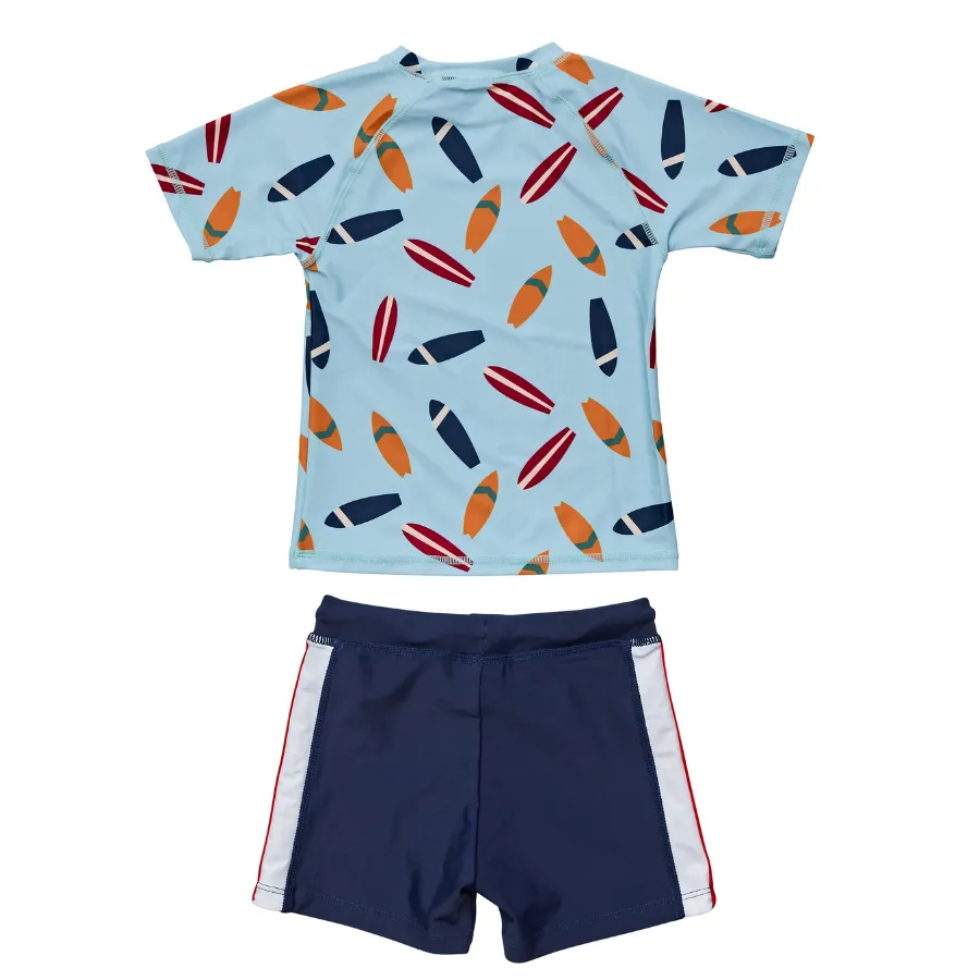 Snapper Rock Retro Surf Short Sleeve Baby Set B50011- Blue