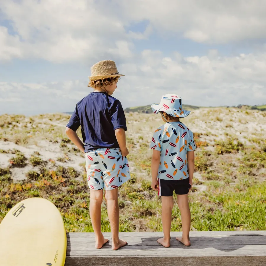 Snapper Rock Retro Surf Short Sleeve Baby Set B50011- Blue