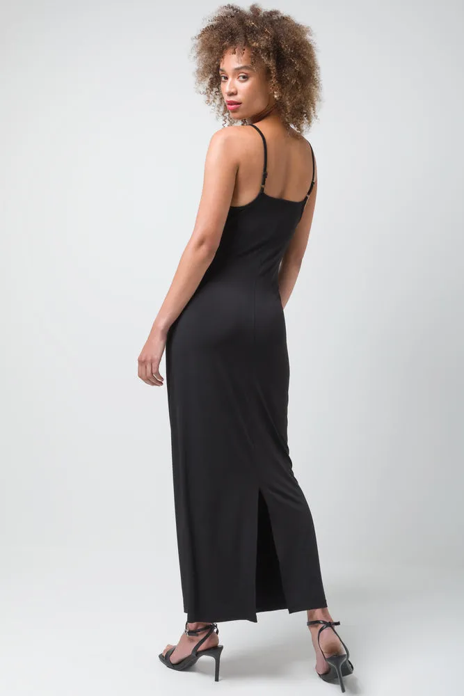 Strappy Side Ruch Dress Black