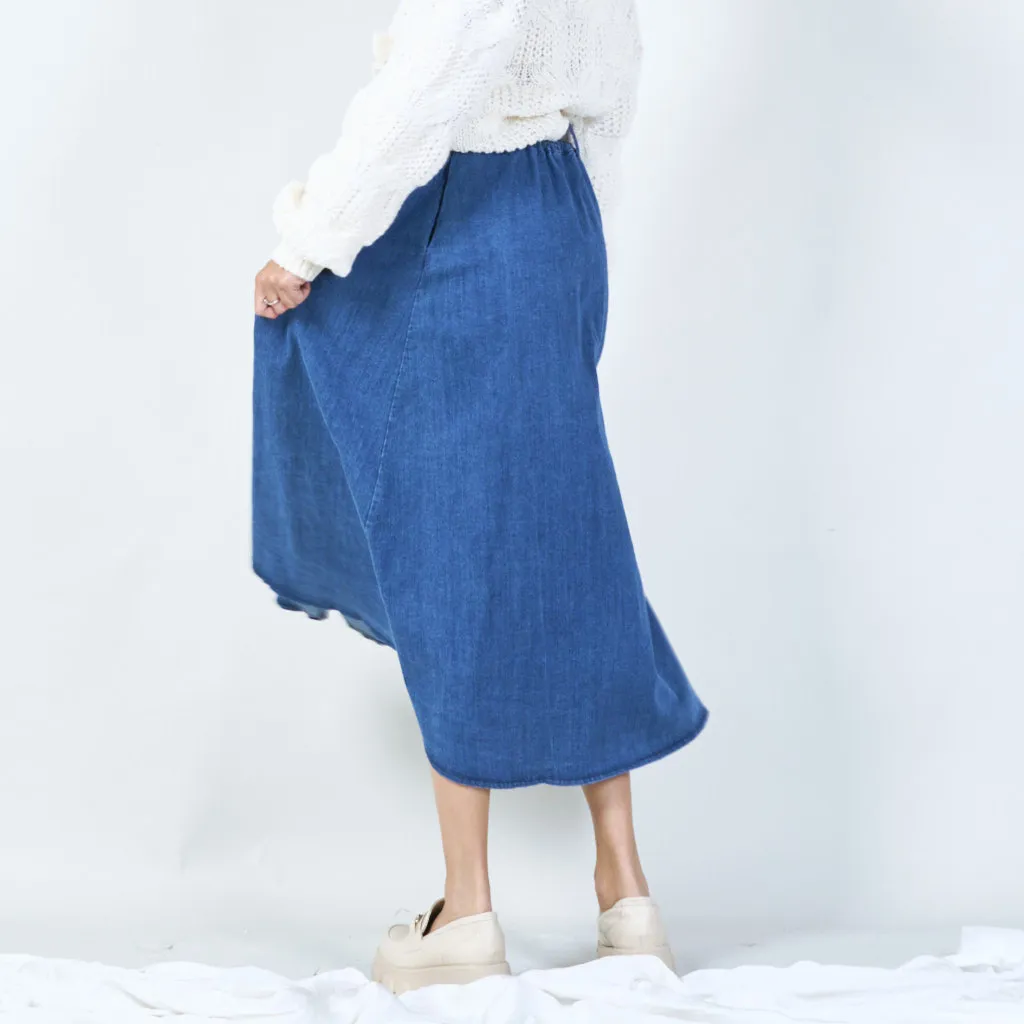 Stylish midi skirt with belt wholesale