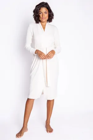 Textured Essentials Robe in Stone